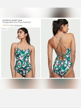 Victoria's secret very sexy swim strappy back one-piece swimsuit TROPICAL SMALL